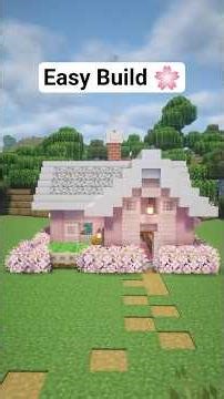 Easy Pink Starter House Tutorial 🌸 #minecraftbuilds