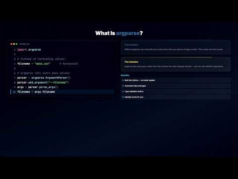 What is Python argparse? A Complete Beginner's Guide with Animation and Note