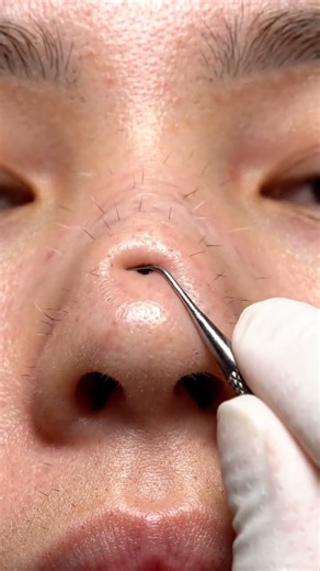 blackhead plug pops out so smoothly 😮‍💨 #AIASMR