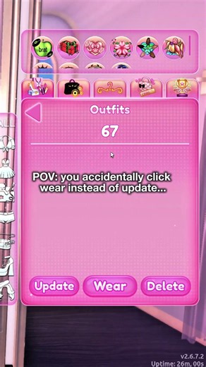 POV: YOU ACCIDENTALLY CLICK WEAR INSTEAD OF UPDATE IN DRESS TO IMPRESS...