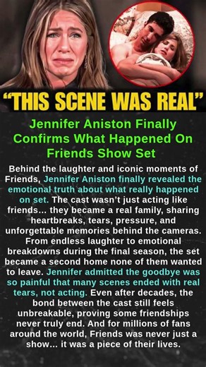Jennifer Aniston Finally Confirms What Happened On Friends Show Set #shorts