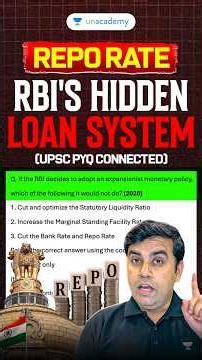 What is Repo Rate? Explained with UPSC PYQ 🔥 | RBI, LAF & Reverse Repo #shorts #upsc