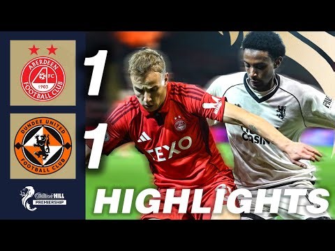 Aberdeen 1-1 Dundee United | HIGHLIGHTS | William Hill Premiership