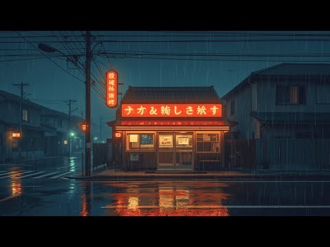 Cozy Rainy Street Japan | Lofi Chillhop Mix