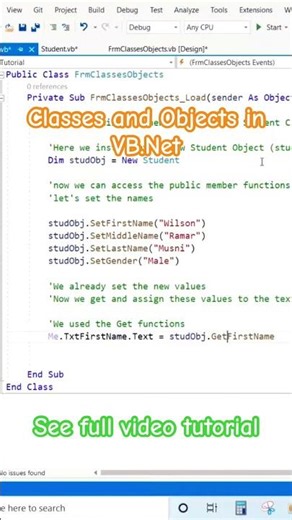 How to create Class and Object in VB.Net