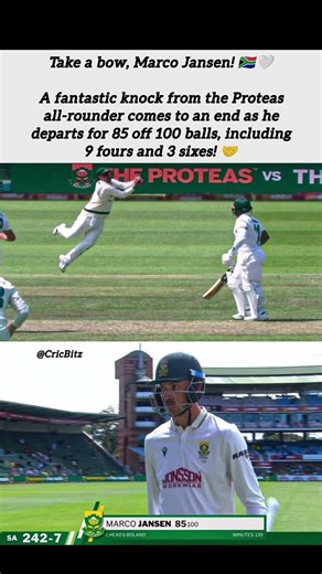 Marco Jansen Smashes 85 Off 100 Balls | South Africa Cricket 🇿🇦