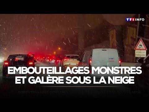 Transports, routes,... Embouteillages monstres et galère sous la neige｜TF1 INFO