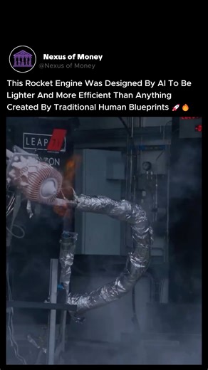 nexus of money on Instagram: "Human engineers design for simplicity. AI designs for pure, alien efficiency. 🤖🔥 You are watching a hot fire test of a rocket engine designed by LEAP 71's generative AI, Noyron. This isn't a human blueprint; it is a physical object hallucinated by an algorithm that was given a single objective: maximum performance. The engine's organic, skeletal structure is a result of "computational engineering," a process where the AI runs millions of thermodynamic and fluid dy