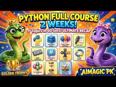 Python Full Course in 2 Weeks! 🚀 11 Topics in 60 Secs ULTIMATE RECAP + Golden Trophy | AIMAGIC