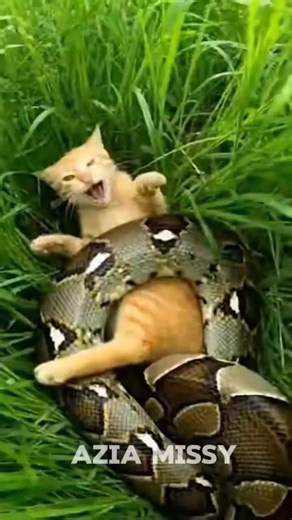 Saving a Pet from a Python Attack 😱 #cat #catlovers #rescuecat #cats #pet #catoftheday | Azia Missy and Lucas