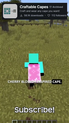 A Minecraft Mod That Lets You Craft The Cherry Blossom Cape!