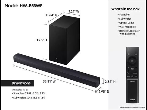 Samsung HW-B53WF Soundbar Review | 360W DTS Virtual:X + Subwoofer (Best Budget Home Theater?)