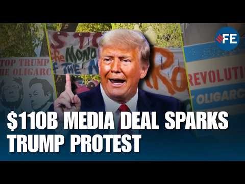Trump Motorcade Booed As Protesters Slam $110B Paramount-Warner Bros Merger In Washington