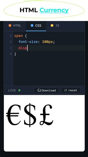 HTML Currency Symbols #coding #html #css