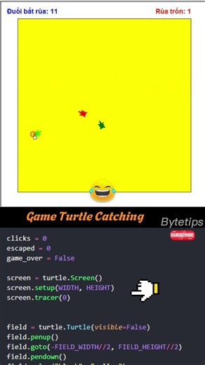 Create Turtle Catching game using python #shorts #coding #programming