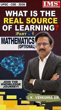 What Is the Real Source of Learning for UPSC Maths Optional Part – 1 | Which Source to Follow?