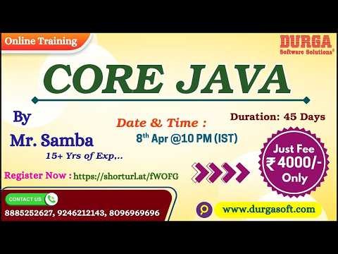 CORE JAVA Online Training @ DURGASOFT