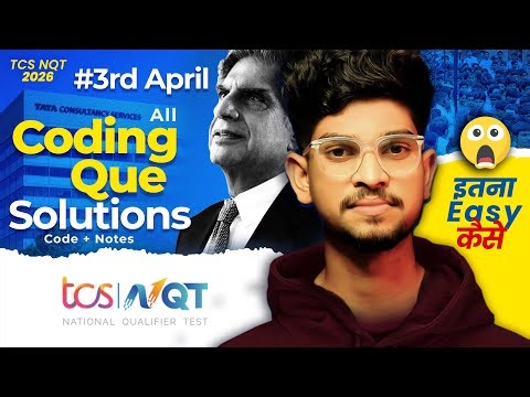 3rd April Coding Question Solution | TCS NQT 2026 | Solution and problem analysis 