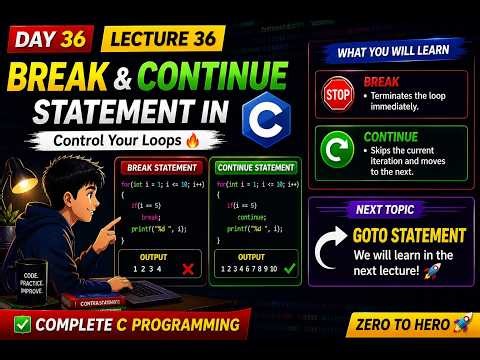 Break vs Continue in C Programming ?? | Control Statements Explained | Complete Beginner Guide