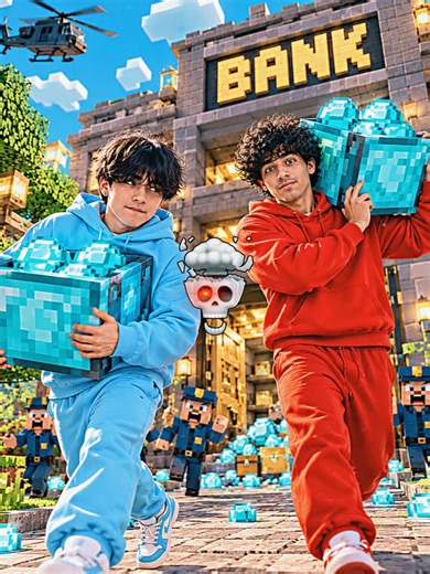 NO WAY! CASH & NICO ROBBED A BANK!💎😱 #minecraft #shorts
