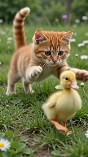 Ai cat and duck funny video #ai #3danimation #trending #aivideo #cat