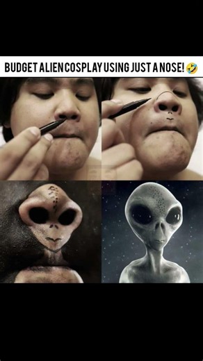 Budget Alien Cosplay Using Just a Nose! 🤣#BudgetCosplay #AlienCosplay #FunnyCosplay #DIYCosplay