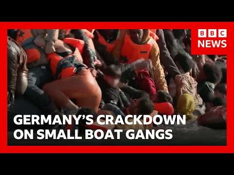 Inside secret police warehouse as Germany targets small boats gangs | BBC News