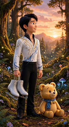 羽生結弦、プーさんと手をつなぎ「100エーカーの森」へ 原作100周年セレブレーション映像公開