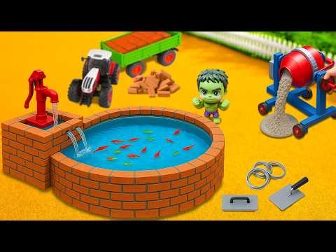 DIY Water Pond Project - Building a Round Fish Pool with Pump and Hulk