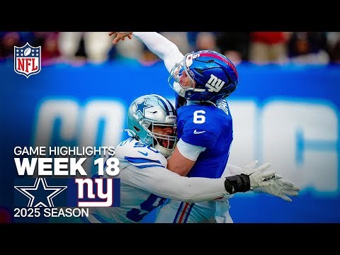 Dallas Cowboys vs New York Giants Game Highlights | 2025 NFL Season Week 18