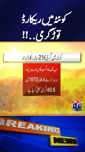 Quetta Experiences Record High Temperatures - Breaking News - Geo News