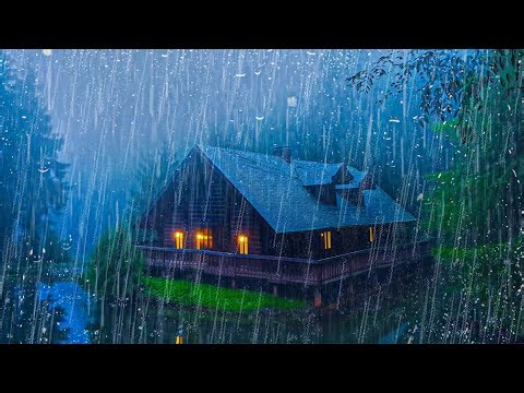 Pioggia Rilassante per Dormire -Dormire Bene All'istante con forti Piogge e Tuoni sul Tetto sul lago