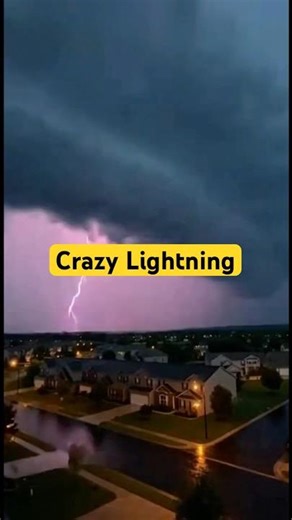 Crazy Lightning Slams Into a City Block With a Blinding Ground Explosion #Lightning