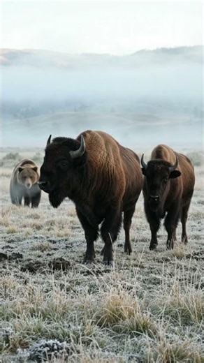 BEAR vs 2 BISON! 😱 The Showdown Nobody Expected! 🐻🦬