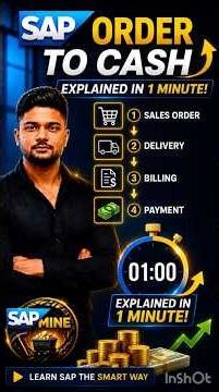 Order to Cash - OTC in S A P explained in just 1 minute! sales order | delivery| invoice