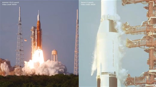 Artemis SLS rocket vs Apollo Saturn V rocket launches