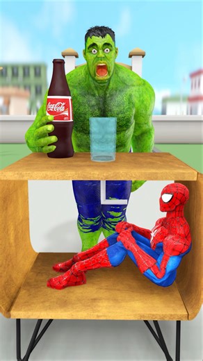 HULK vs SPIDER-MAN | Spider-Man Steals Drink! 🥤