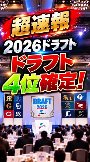【超速報】2026ドラフト4位指名が確定！12球団の指名選手を一挙公開！ #ドラフト2026