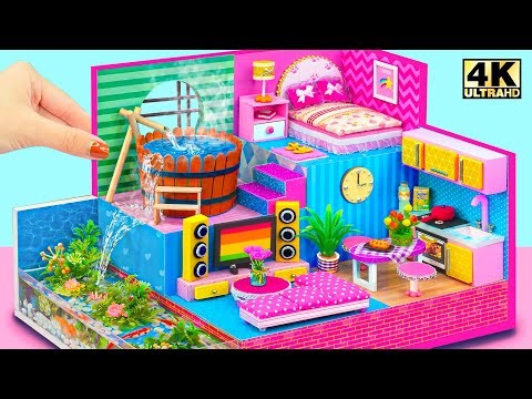 Build 2-Storey Miniature House with Sauna & Mini Aquarium for Hamster ❤️ | DIY Miniature House