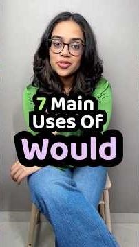 7 Main Uses Of WOULD | English Grammar Lesson | Learn English With Ananya