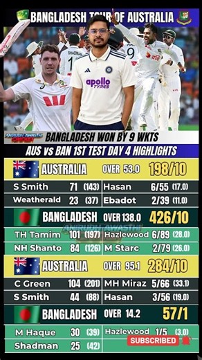 BANGLADESH vs AUSTRALIA 1st TEST MATCH 4th DAY FULL HIGHLIGHTS #banvsaus #highlights