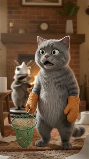 Barnaby & Pippin vs. The Alien Laser Dot! 🦝🐱 #Shorts