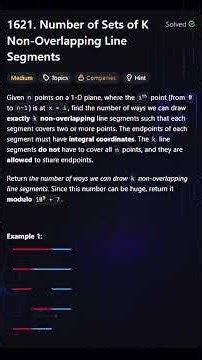 LeetCode 1621: K Line Segments | The Combinatorics Trick #leetcode #coding #dsa #python
