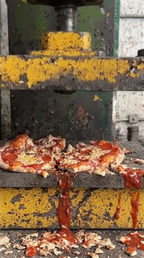 Hydraulic Press vs. Pepperoni Pizza! 🍕💥 (Messy Destruction)