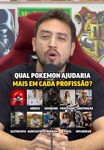 Qual Pokémon ajudaria mais em cada profissão?