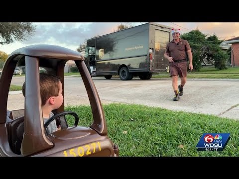 UPS driver builds bonds with customers, gifts toy truck to young fan