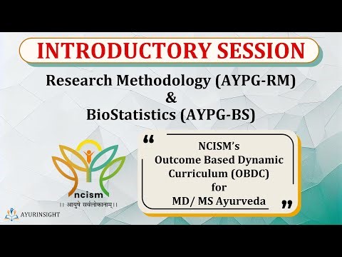 NCISM OBDC Research Methodology & Biostatistics | Complete Course for MD/MS Ayurveda | Semester I