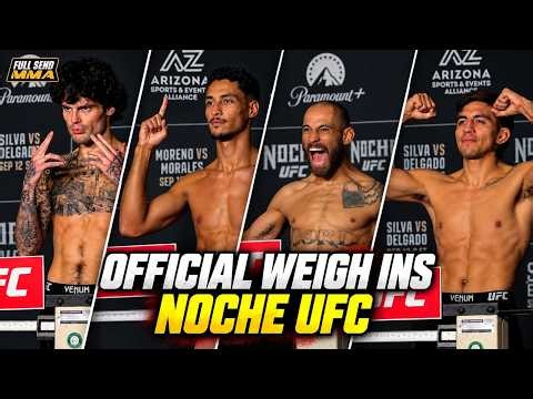 Noche UFC Official Weigh Ins: Jose Delgado vs Jean Silva (Full Video)
