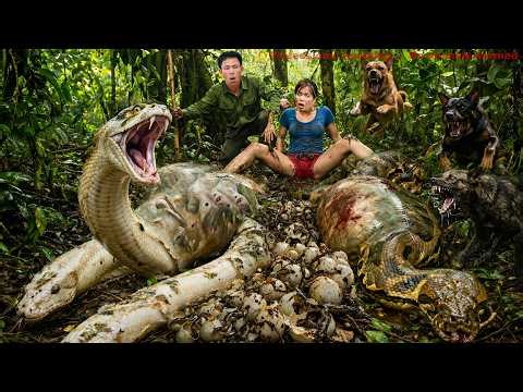 72 Hours of Terror: Giant Python Duo Guards Nest of Eggs – Couple Trapped in Jungle! NO ESCAPE! 🐍