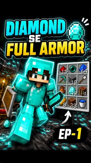 NOOB TO PRO WITH DIAMOND ARMOR 😈#minecraft #shorts